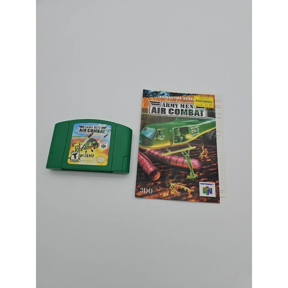 Nintendo 64 N64 Army Men Air Combat Authentic Game Tested Working With Manuel